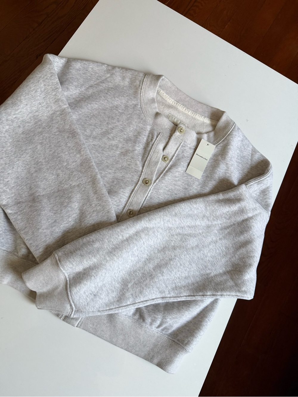 Abercrombie & Fitch Light Gray Henley Sweatshirt for Kids - Picture 4 of 4
